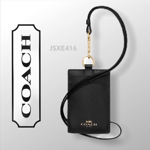 Coach Accessories - NWT - Coach ID Lanyard Card Holder - Black & Gold